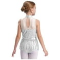 thumbnail image 3 of XUNZOO Justaucorps à Franges pour Filles, Paillettes, Rumba, Samba, Jazz, Danse, Blanc 12, 3 of 6
