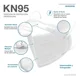 thumbnail image 4 of Best Trading 50 Cubrebocas KN95, Mascarilla de Protección Certificada, Tapabocas Individual con 5 Capas de Protección contra Partículas, con Ajustador Nasal Oculto, Tecnología Ligera (Blanco), 4 of 5