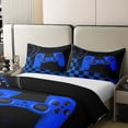thumbnail image 4 of Gaming Bedding Set King Size Game Comforter Cover Teens Soft Blue Modern Buttons Video Game Duvet Cover Gamer Room Decorative 3 Piece Quilt Cover with 2 Pillow Shams (No Comforter), 4 of 7