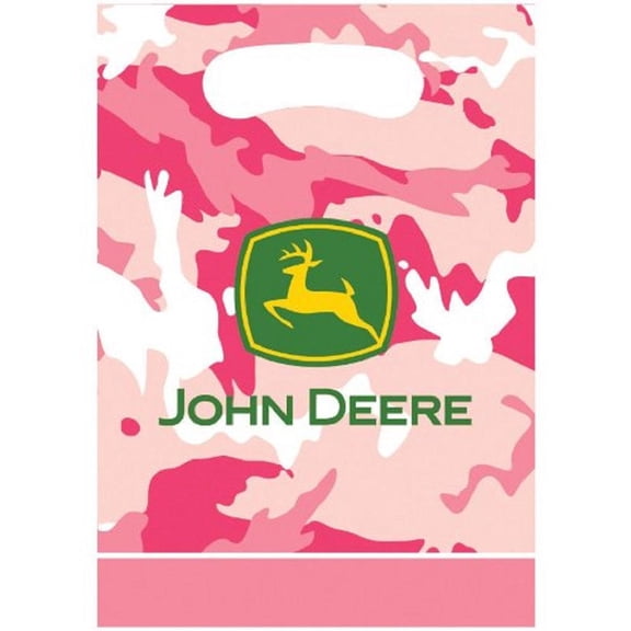 John Deere Pink Camo Tractor Farm Theme Birthday Party Favor Sacks Loot Bags