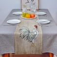 thumbnail image 4 of Table Runner Dresser Scarves 72 Inch Long, Watercolor Farmhouse Rooster Linen Dining Table Runners Farm Animal on Retro Brown Tabletop Scarf for Wedding Holiday Party Kitchen, 4 of 7