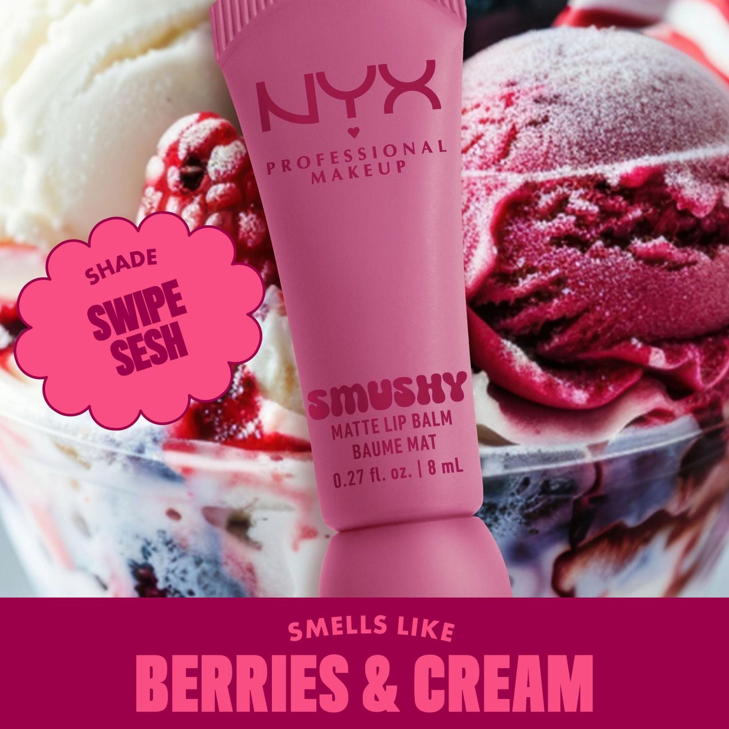 NYX Professional Makeup Baume à lèvres mat Smushy Tenue confortable