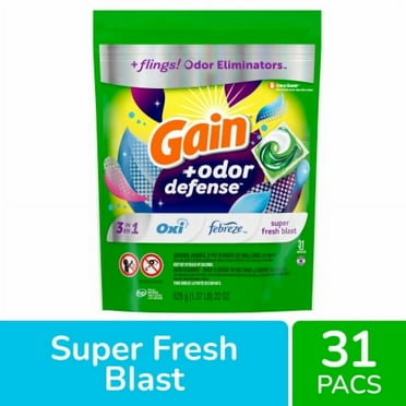 Gain Flings Plus Odor Defense Super Fresh Blast Laundry Detergent Pods