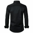 thumbnail image 5 of Men's Slim Fit Stretch Dress Shirt Solid Color Microelastic Long Sleeve Casual Soft Business Button Up Shirts, 5 of 5