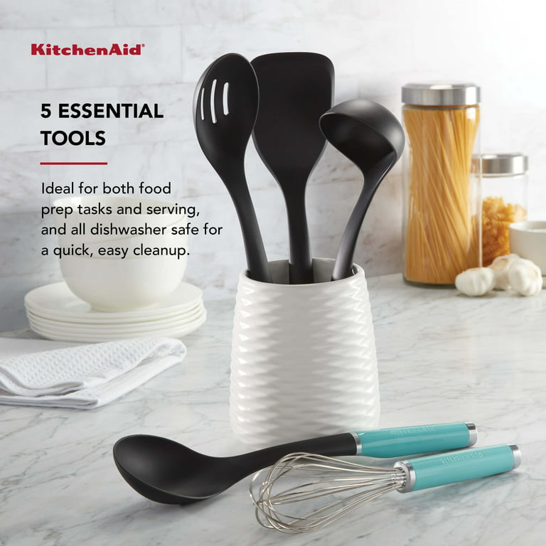KitchenAid Tool and Gadget Set with Crock, 6-Piece, Black