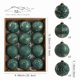 thumbnail image 1 of Bolas Decorativas Navideñas Juego de 12 bolas navideñas de 8 cm con diseños surtidos para decorar el árbol de Navidad, color verde. Rkxzt, 1 of 9