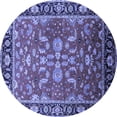 thumbnail image 1 of Ahgly Company Indoor Round Oriental Blue Traditional Area Rugs, 3' Round, 1 of 4