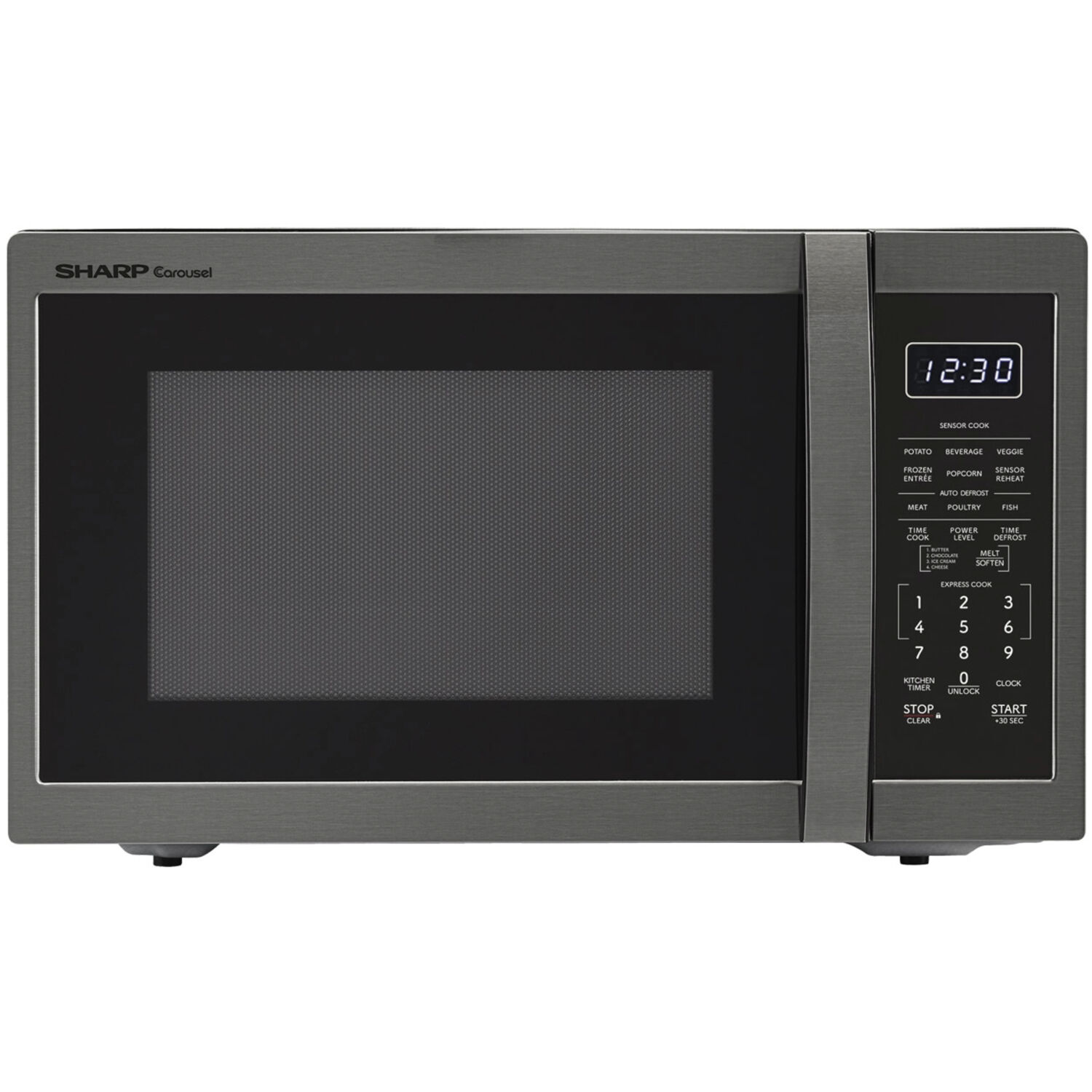 Sharp 1.4-cu. ft. 1100W Countertop Microwave in Black Stainless Steel, ZSMC1452KH