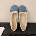 thumbnail image 6 of Wensltd Women Shoes Spring Fall Round Toe Flats Color Block Design Soft Upper Comfort Shoes for Daily and Casual Wear Light Blue, 6 of 9