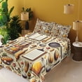 thumbnail image 2 of Ambesonne Cooking Themed Fitted & Top Sheet Set with Shams, Chef Food Kitchen, Cream and Orange, 2 of 5