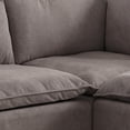 thumbnail image 2 of Amato 84 Inch Modern Sectional Arm Loveseat and Ottoman Set, Gray Fabric- Saltoro Sherpi, 2 of 5