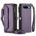 thumbnail image 4 of ShellTech Compatible with Google Pixel 9 Pro XL Crossbody Wallet Case 5G RFID Blocking 7-Card Holder Soft PU Leather Magnetic Snap Strap Zipper Pocket Phone Case,Purple, 4 of 20