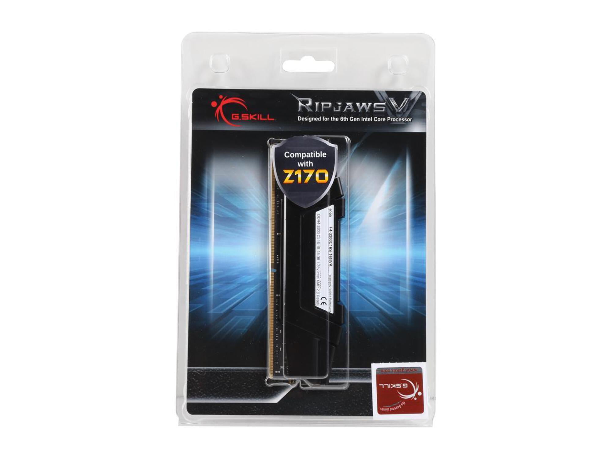 G.Skill F4-3200C16S-16GVK 16GB Ripjaws V メモリーモジュール メモリモジュール ブラック Ripjaws V Series 16GB 288-Pin PC RAM DDR4 3200 (PC4 25600) Desktop  Memory Model F4-3200C16S-16GVK