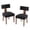Black, variant on Hassch Linen Upholstered Dining Chairs Set of 2, Modern Armless Kitchen Chairs with Curved Backrest and Rubber Wood Legs, for Home Office and Living Space, Gray