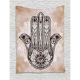 thumbnail image 1 of Hamsa Tapestry, Hand of Fatima Grunge Style Mandala with Evil Eye Mystic Eastern Religious Art, Wall Hanging for Bedroom Living Room Dorm Decor, Cream and Brown, by Ambesonne, 1 of 1