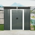 thumbnail image 2 of Olurrisa 6ft x 5ft Outdoor Metal Storage shed with Lockable Sliding Doors and Transparent plate for Garden, Lawn (Black and White), 2 of 9