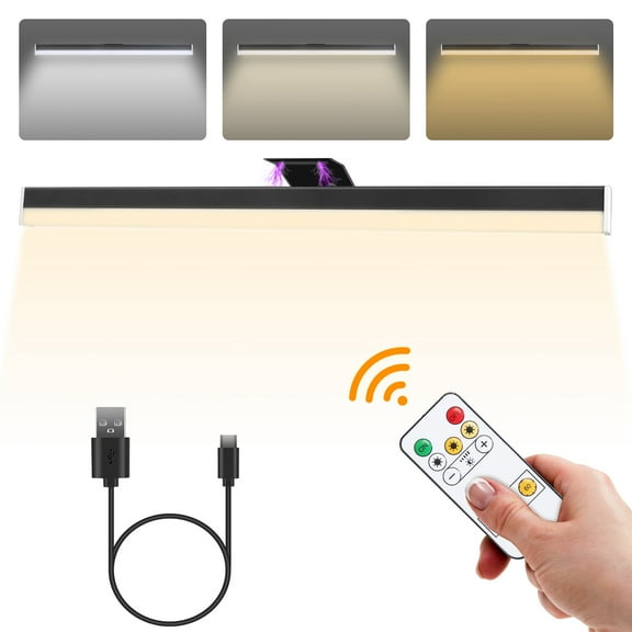 iMounTEK 21in Rechargeable Picture Light with Remote Control Punch-free Display Art Lighting, 3 Light Colors Dimmable 4000mAh Picture Frame Lights