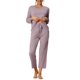 thumbnail image 1 of Conjuntos de pijama suaves y sueltos de modal para mujeres INSPIRE CHIC, camiseta de manga larga y pantalones de dormir de pierna ancha, color morado, 1 of 6