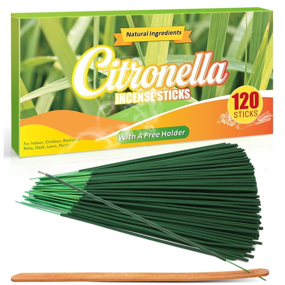 SCENTORINI Citronella Incense Sticks, Natural Lemongrass Handmade Sticks for Camping or Indoor Daily Use, 120 PCS