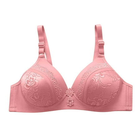 

qILAKOG Bras For Women Push Up Plus Size Medium Cup Without Steel Rings Female Breathable Gathered Bra for Everyday Comfort Wear Ladies Printed Underwear M
