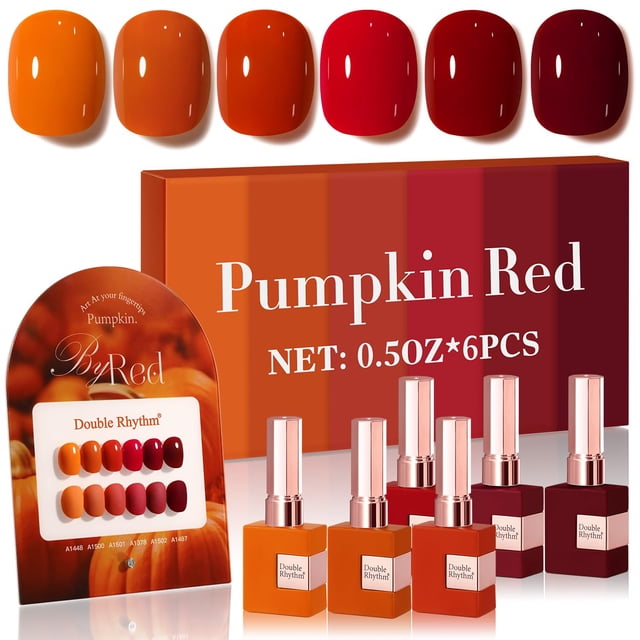 Set de esmaltes en gel Double Rhythm, 6 unidades, 15 ml, botella del mismo color