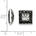 thumbnail image 2 of 14K White Gold Black Diamond Square Jacket Earrings (11 X 11) Made In China xj110a, 2 of 5