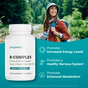 Noophoric Vitamin B Complex Supplement – B Complex Capsules with Vitamin C for Energy & Metabolism Support, 60 Capsules