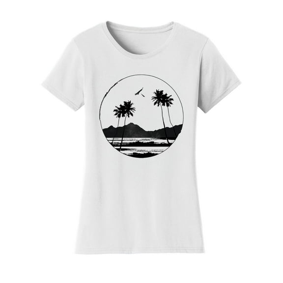 Gravity Trading Womens Paradise Solar Color Changing Shirt Sun Tee, White M