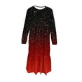 thumbnail image 5 of CYRBOKO Girls Long Sleeve Dresses, Casual A-line Gift Gradient Dresses for Girls Red Size 10-11T, 5 of 6