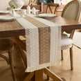 thumbnail image 4 of FUYPSE 2026 New Arrivals Decorative Table Lamp 11 X 55 Inch Farmhouse Style Cotton Linen Table Runner with Handmade FringedRustic Jute Burlap Table Runners 55 Inches Long for Dining RoomDresser Decor, 4 of 5