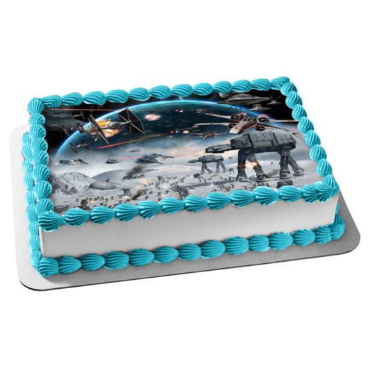 Mando And The Child Disney S The Mandalorian Star Wars Bounty Hunter Baby Yoda Edible Cake Topper Image Abpid Walmart Com