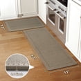 thumbnail image 3 of QiCaiJia Kitchen Rugs Set of 2, 17''x30''+17''x47'' Brown Kitchen Mats for Floor, Washable Non Slip Absorbent Kitchen Mat, Braided Kitchen Runner Rug, Kitchen Sink Rug, 3 of 8