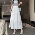 thumbnail image 2 of Elegante falda de malla blanca de cintura alta en forma de A para mujer, verano 2024, recién llegado, vestido largo de moda, 2 of 5