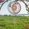 thumbnail image 2 of Mandala Manjusaka Wind Spinner - 12″ Stainless Steel Hanging Sculptures | 3D Kinetic Laser Cut Metal Art Decoration for Yard/Garden/Indoor, Creative Decor Gift, 2 of 5