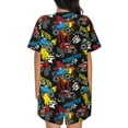 thumbnail image 3 of Kdxio Monster Car Print Pajamas Sets for Women Short-Sleeved Pjs with Lounge Shorts Two Piece Sleepwear S-4XL, 3 of 8