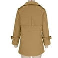 thumbnail image 5 of YFNNUP Women's Plus Size Trench Coat Lapel Double Breasted Windbreaker Jacket Solid Casual Cropped Overcoat, 5 of 7