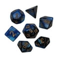 thumbnail image 2 of 7x Polyhedral Dices Smooth D4-D20 polyhedron dices set family for Math Teaching Bar Table Board Games Blue Black, 2 of 7