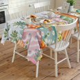 thumbnail image 4 of Spring Easter Rectangle Tablecloth, Rabbit Eggs Eucalyptus Leaf Floral Butterfly Waterproof & StainResistant Tablecloth, Washable Oil-proof Table Cover for Dining/Party/Wedding/Buffet 54x108 In, 4 of 9