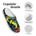 thumbnail image 5 of Daiia Colorful Sharks Print Women’s Fuzzy Slippers Memory Foam Lightweight House Shoes Cozy Loafer Flannel House Shoes-42/43, 5 of 7
