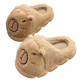 thumbnail image 1 of Pantuflas Carpincho Felpa Antideslizantes con Punta Cerrada para Mujer (Café 40-41), 1 of 3