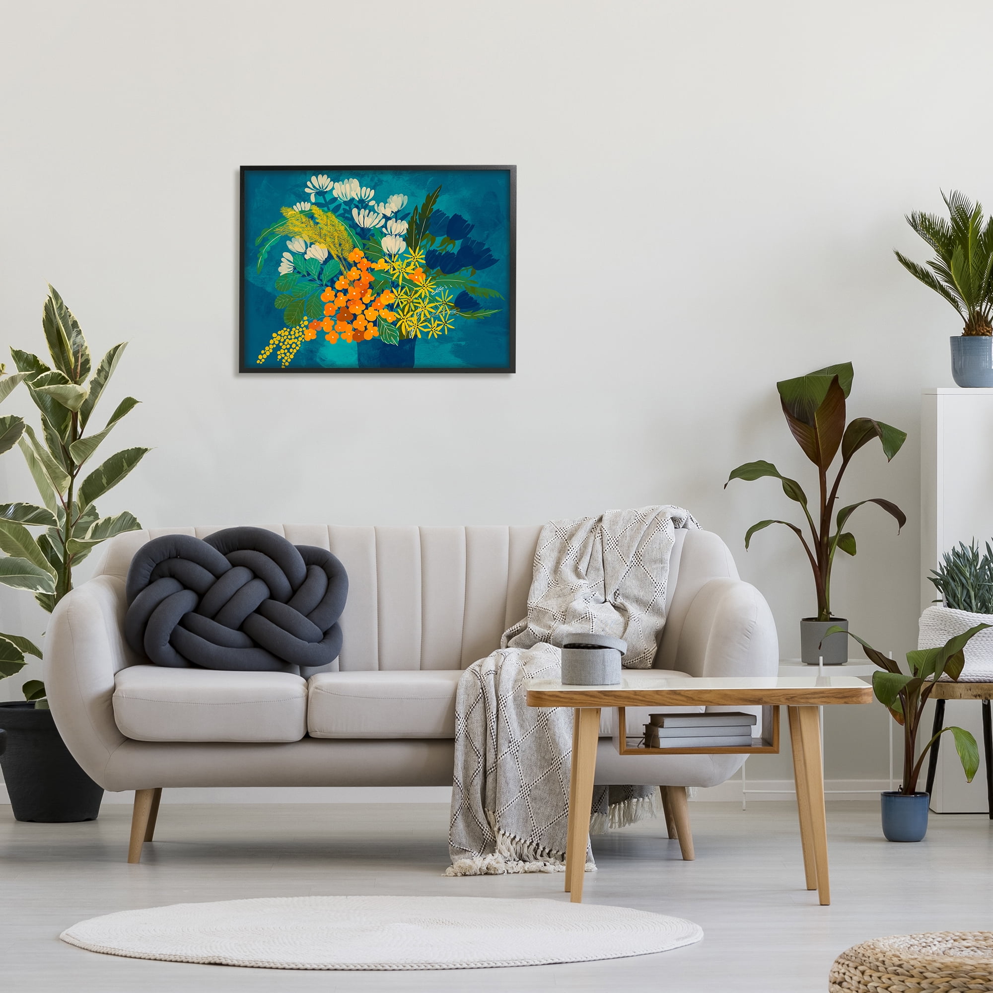 Stupell Industries Mixed Vase Florals Botanical & Floral Painting Black Framed Art Print Wall Art, 30 x 24
