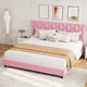thumbnail image 3 of QinaQin Base de cama tapizada con cabecera ajustable, estructura resistente y tablillas de madera, diseño silencioso y sin necesidad de box spring, 3 of 8