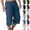 #03 Blue, variant on 3/4 Linen Capri Pants for Men Loose Fit Elastic Drawstring Waist Cropped Trousers with Side Pockets Breathable Lightweight Summer Casual Beach Yoga Workout Bottoms, #03 White, M
