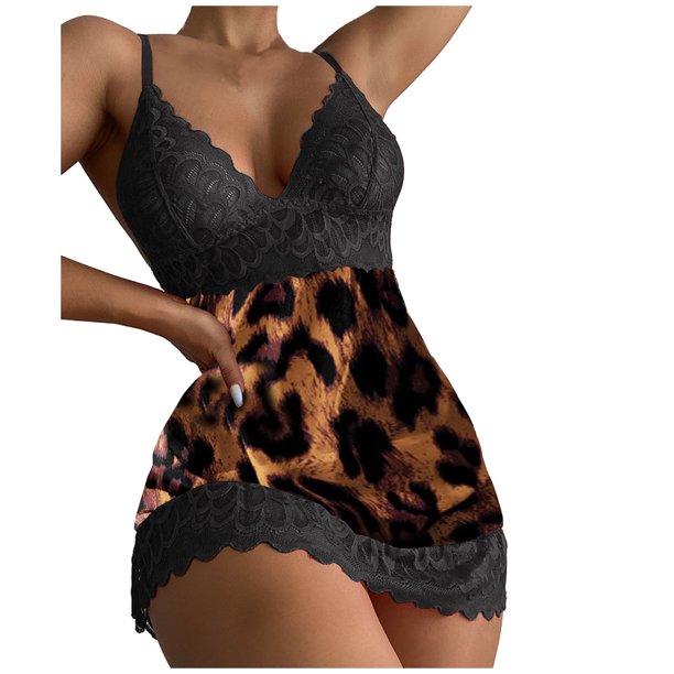 Gibobby Conjunto de lencería de encaje Lencería de Mujer de Encaje Sexy Mesh de Dormir Boudoir Outfits Lingerie Plus Size Body Lencería Conjunto De Lencería Sexy(Negro, CH)