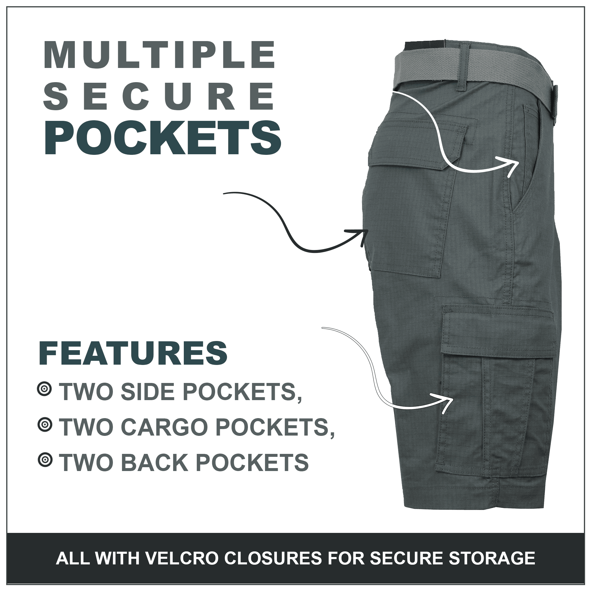 Men's Belted Cotton Cargo Shorts (3-Pack) - Walmart.com Men's Belted Cotton Cargo Shorts (3-Pack) - Walmart.com