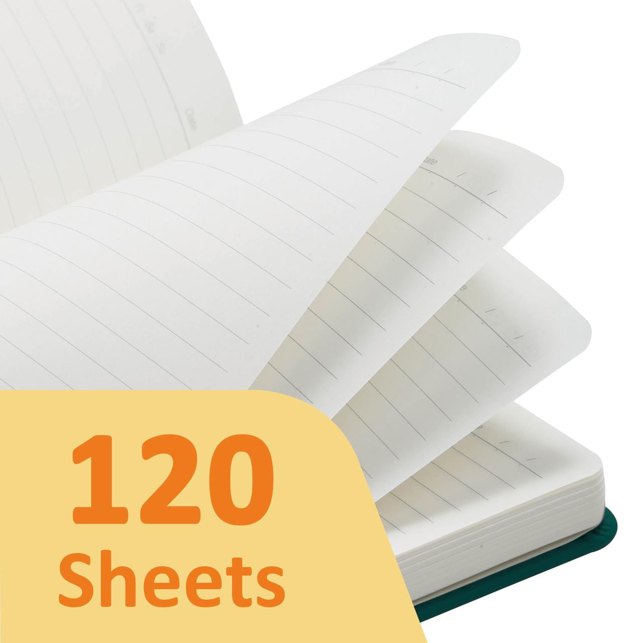 Comix Hardcover Notebook,Lined Journal for Writing, 240 Pages, 5.4 x 8.3 inch, 6 Pack Dark Green