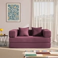 thumbnail image 3 of YINIX 62.9"  Sofa Couch with Two Pillows,  Comfy Modular Convertable Sofa Bed for Living Room and Small Spaces, Red, 3 of 9
