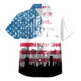 thumbnail image 4 of Ulanda Boys American Flag Button Down Shirt 4th of July Tshirt Kids USA Patriotic Hawaiian Summer Holiday Tee Tops (Light Blue, 13-14 Years), 4 of 4