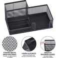 thumbnail image 2 of Portalápices negro, accesorios de suministros de oficina de malla Caddy con soporte para notas adhesivas, organizador de escritorio para el hogar, la oficina y la escuela Xemadio LH-0236, 2 of 7