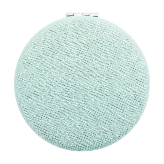 Unique Bargains 1 Pc Circular Makeup Mirror for Travel Vacation Green PU ABS Glass